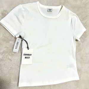 *SOLD* Aritzia Sunday Best Cropped White T-Shirt